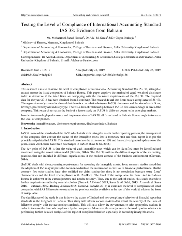 (PDF) Testing the Level of Compliance of International Accounting ...