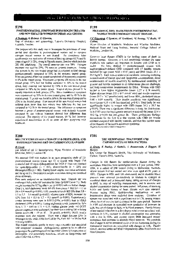 (PDF) F201 The menopausal transition and cardiovascular risk factors