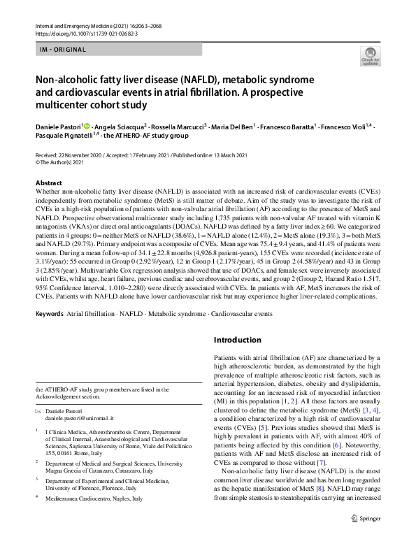 (PDF) Non-alcoholic fatty liver disease (NAFLD), metabolic syndrome and ...