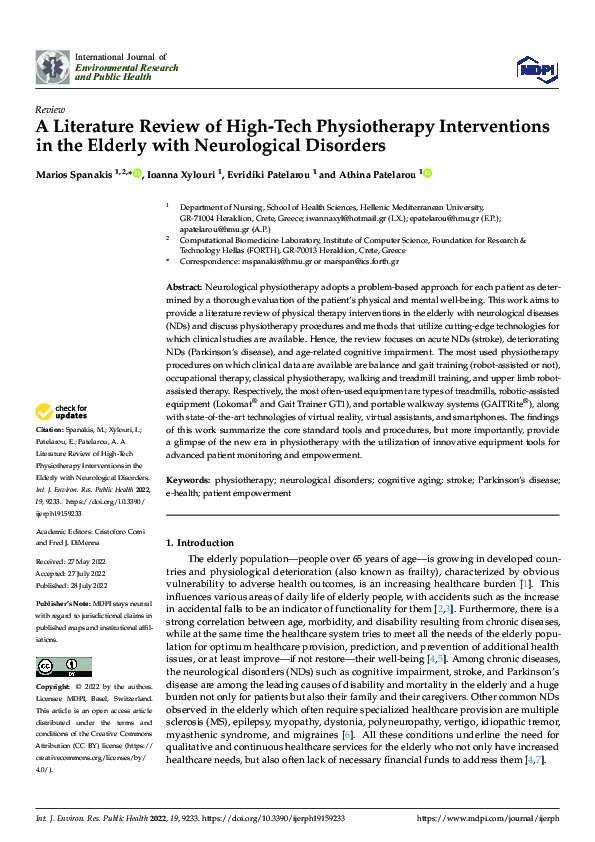 (PDF) A Literature Review of High-Tech Physiotherapy Interventions in ...