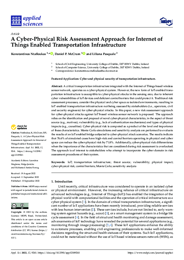 (PDF) A Cyber-Physical Risk Assessment Approach for Internet of Things ...