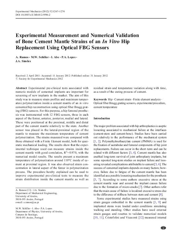 (PDF) Experimental Measurement and Numerical Validation of Bone Cement ...