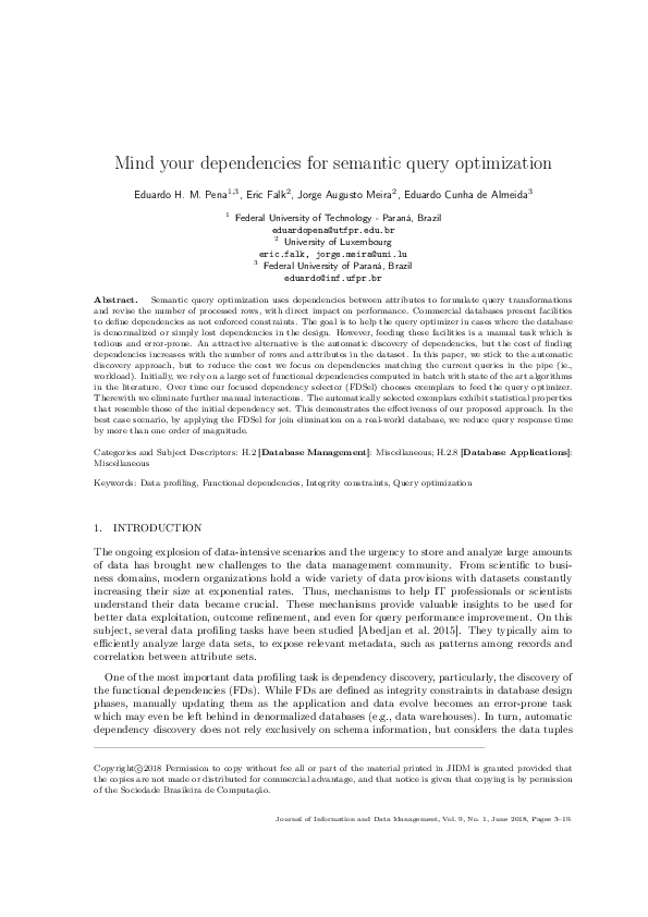 (PDF) Mind your dependencies for semantic query optimization