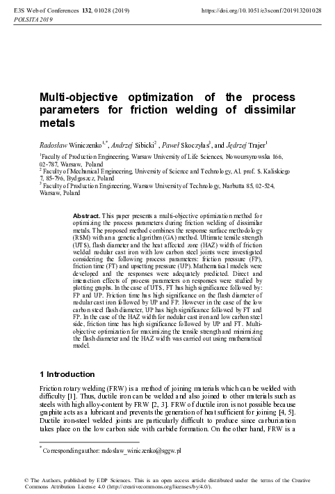 (PDF) Multi-objective optimization of the process parameters for ...