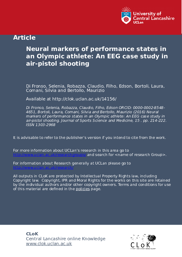 (PDF) Neural markers of performance states in an Olympic Athlete: An ...