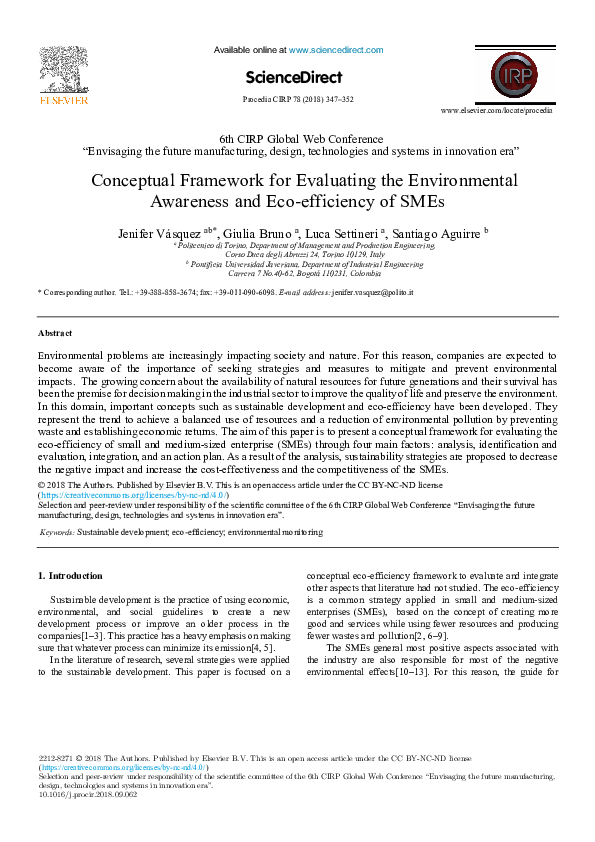 (PDF) Conceptual Framework for Evaluating the Environmental Awareness ...