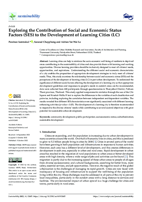(PDF) Exploring the Contribution of Social and Economic Status Factors ...