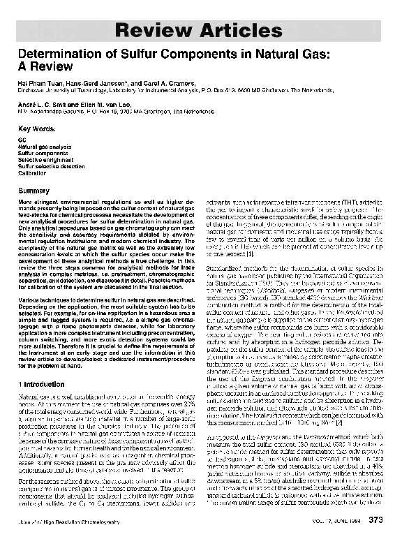 Determination of sulfur components in natural gas: A review