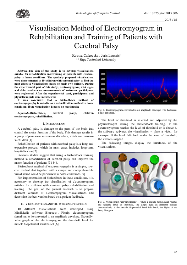 (PDF) Visualisation Method of Electromyogram in Rehabilitation and ...