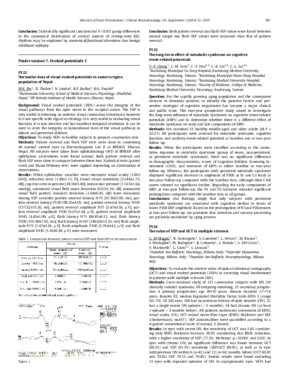 (PDF) P122: Normative data of visual evoked potentials in eastern ...