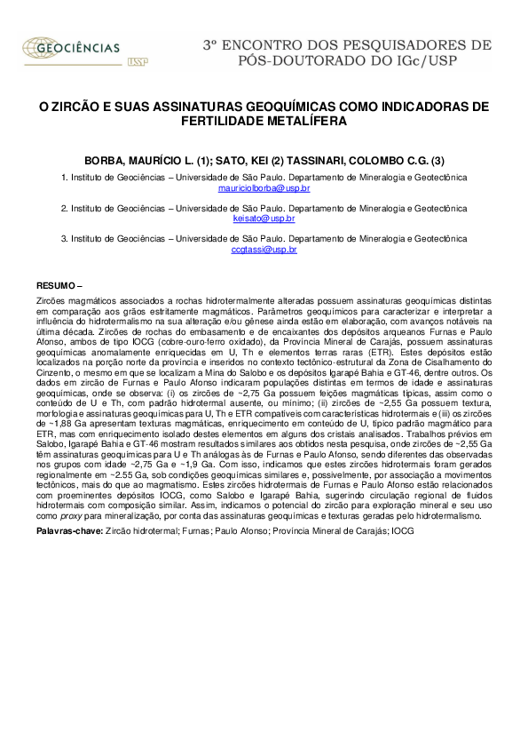 (PDF) O zircão e suas assinaturas geoquímicas como indicadoras de ...