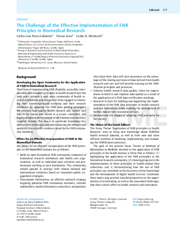 (PDF) The Challenge of the Effective Implementation of FAIR Principles ...