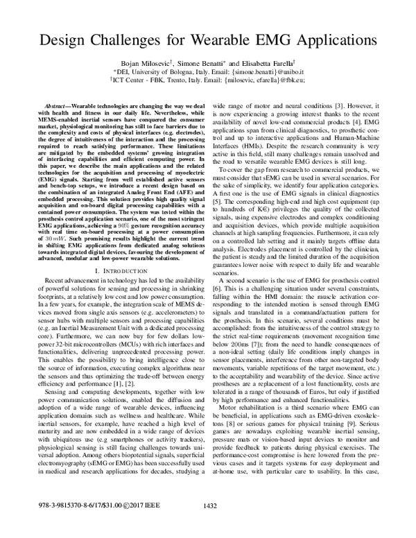 (PDF) Design challenges for wearable EMG applications