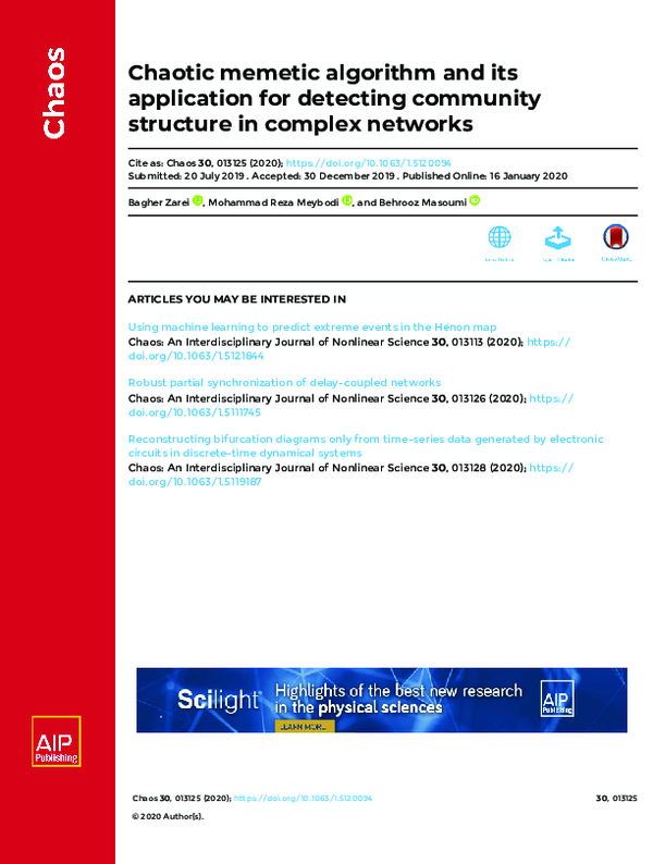 (PDF) Chaotic memetic algorithm and its application for detecting ...