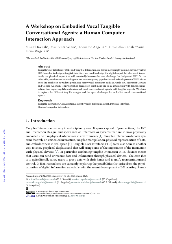 (PDF) A Workshop on Embodied Vocal Tangible Conversational Agents: a ...