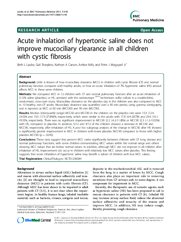(PDF) Acute inhalation of hypertonic saline does not improve ...
