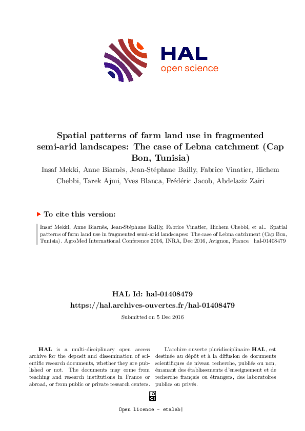 (PDF) Spatial patterns of farm land use in fragmented semi-arid ...