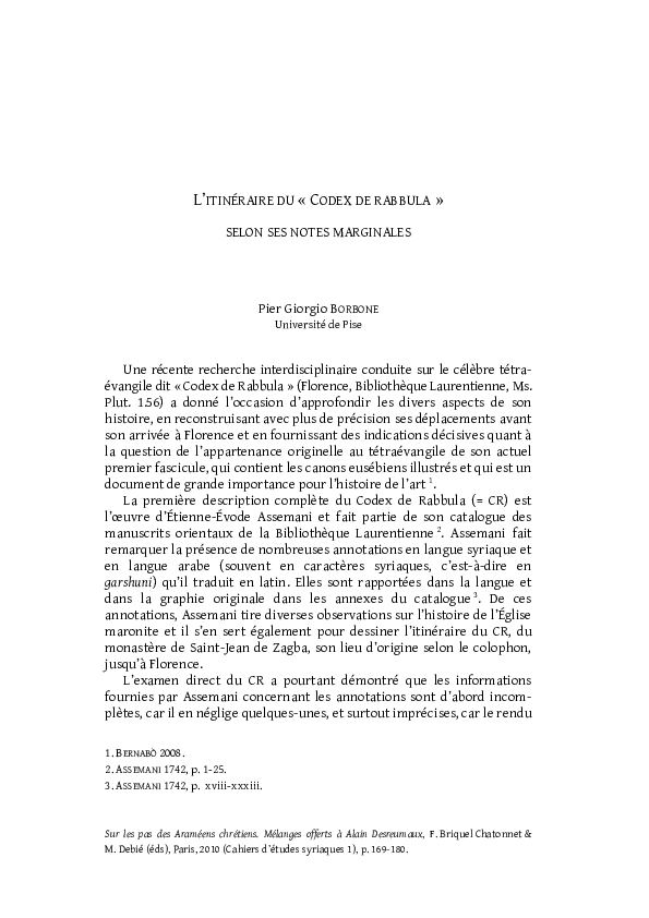 (PDF) L'itinéraire du 
