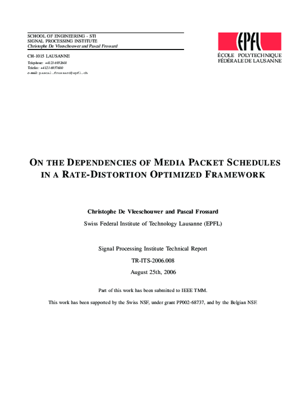 (PDF) On the Dependencies of Media Packet Schedules in a Rate ...