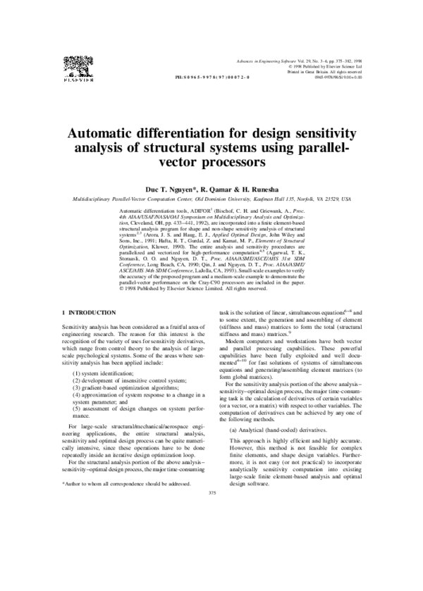 (PDF) Automatic differentiation for design sensitivity analysis of ...