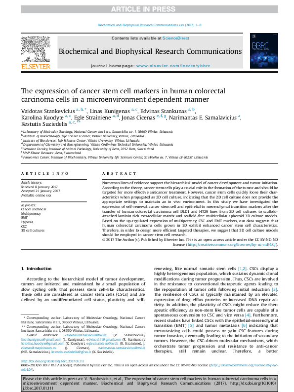 (PDF) The expression of cancer stem cell markers in human colorectal ...