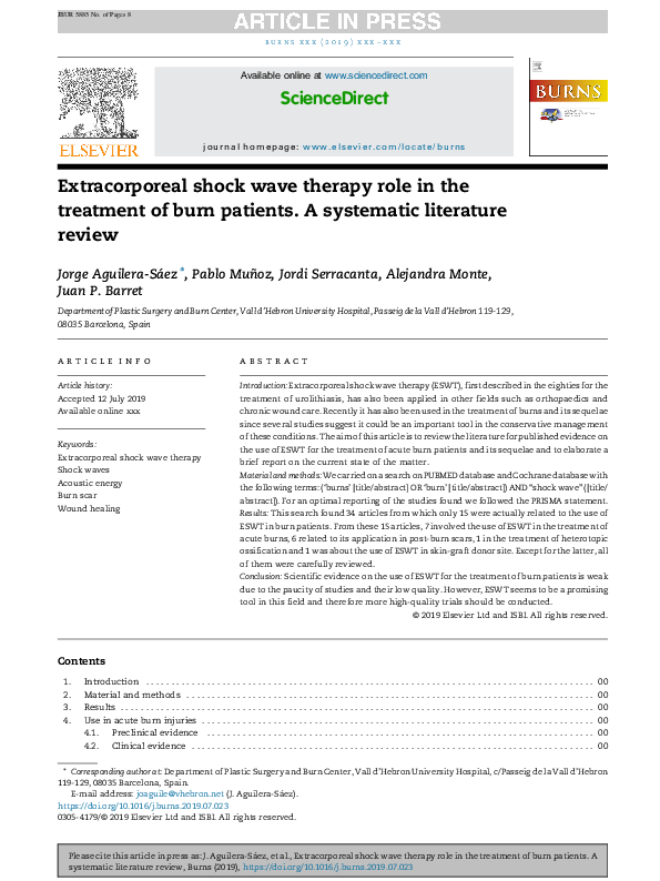 (PDF) Extracorporeal shock wave therapy role in the treatment of burn ...