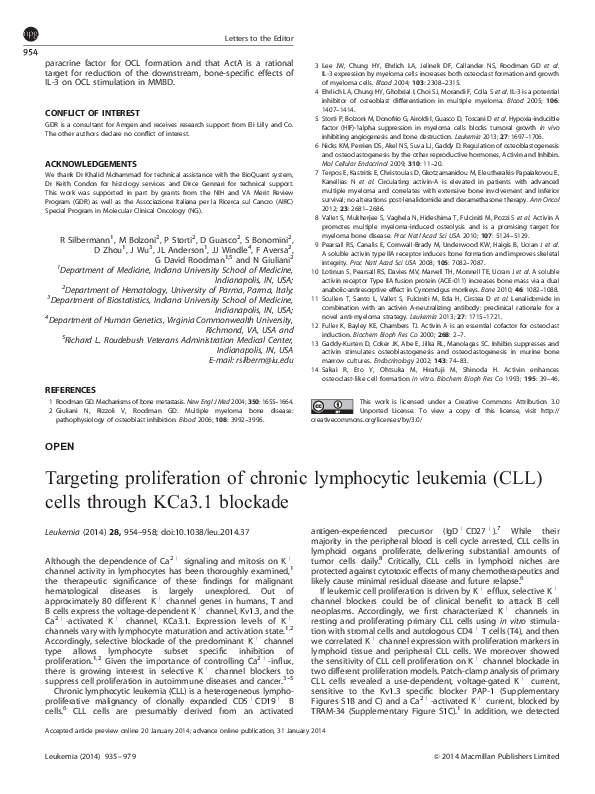 (PDF) Targeting proliferation of chronic lymphocytic leukemia (CLL ...