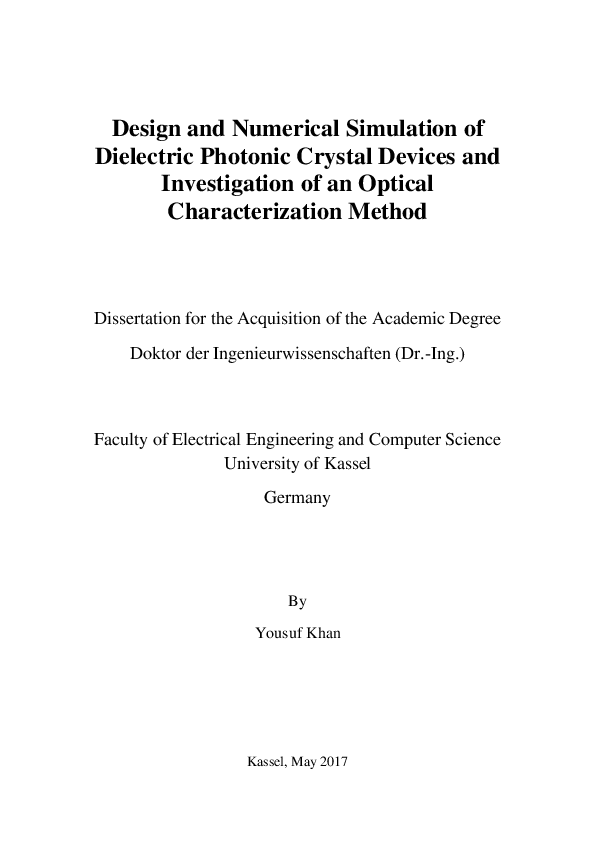 (PDF) Design and Numerical Simulation of Dielectric Photonic Crystal ...