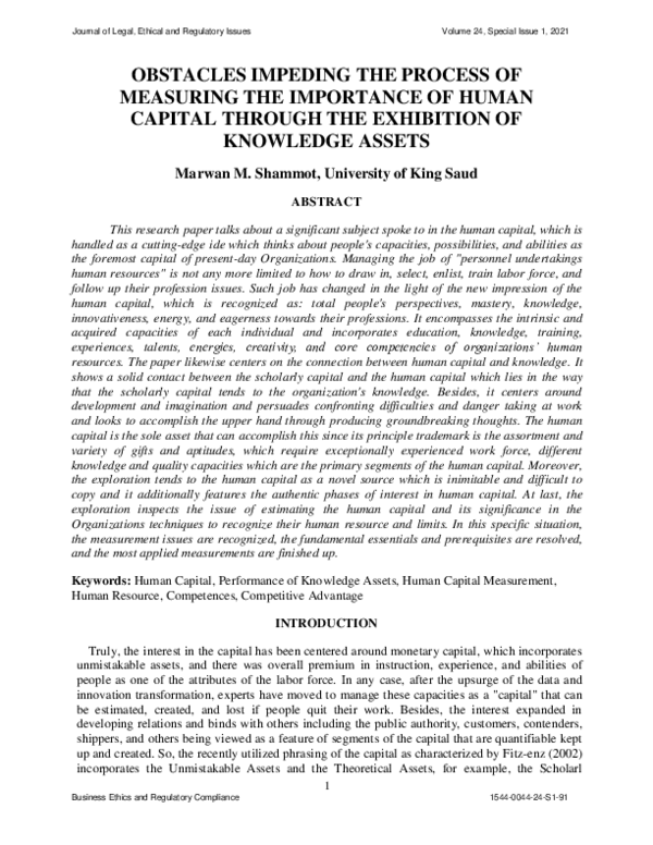 (PDF) Obstacles Impeding the Process of Measuring the Importance of ...