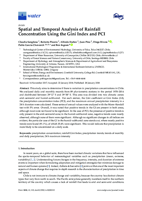 (PDF) Spatial and Temporal Analysis of Rainfall Concentration Using the ...