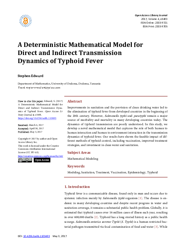 (PDF) A Deterministic Mathematical Model for Direct and Indirect ...