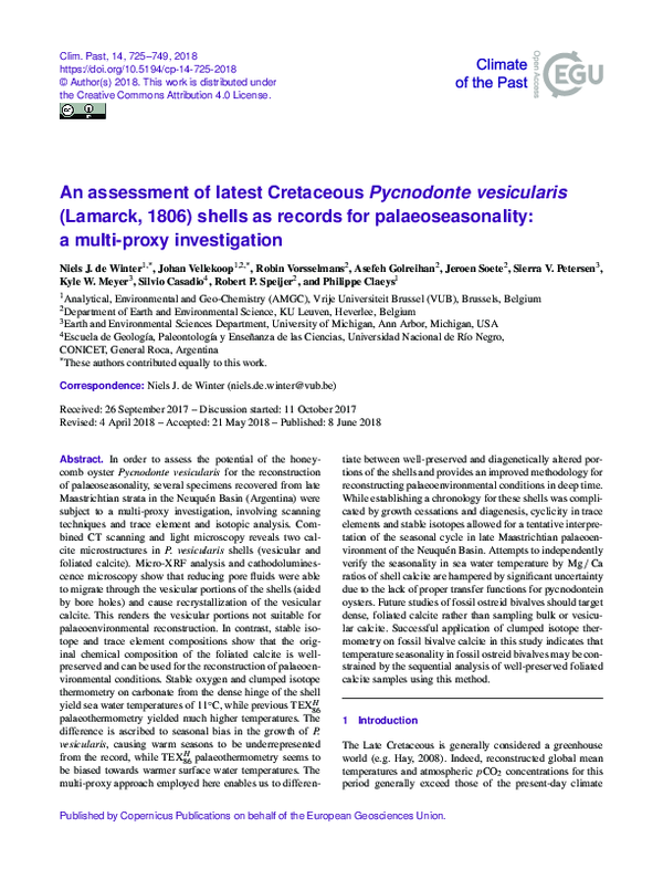 (PDF) An assessment of latest Cretaceous Pycnodonte vesicularis ...