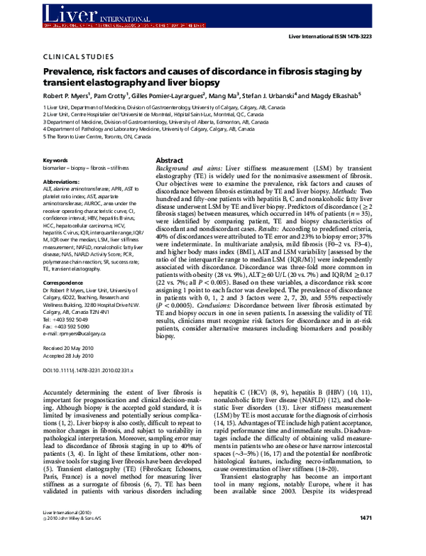 (PDF) Prevalence, risk factors and causes of discordance in fibrosis ...