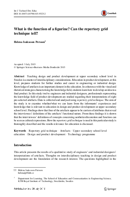 (PDF) What is the function of a figurine? Can the repertory grid ...