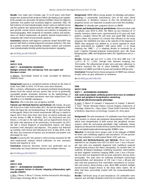 Pdf Poor Prognosis Factors In Chronic Relapsing Inflammatory Optic