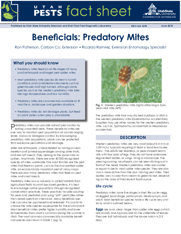 (PDF) Beneficials: Predatory Mites