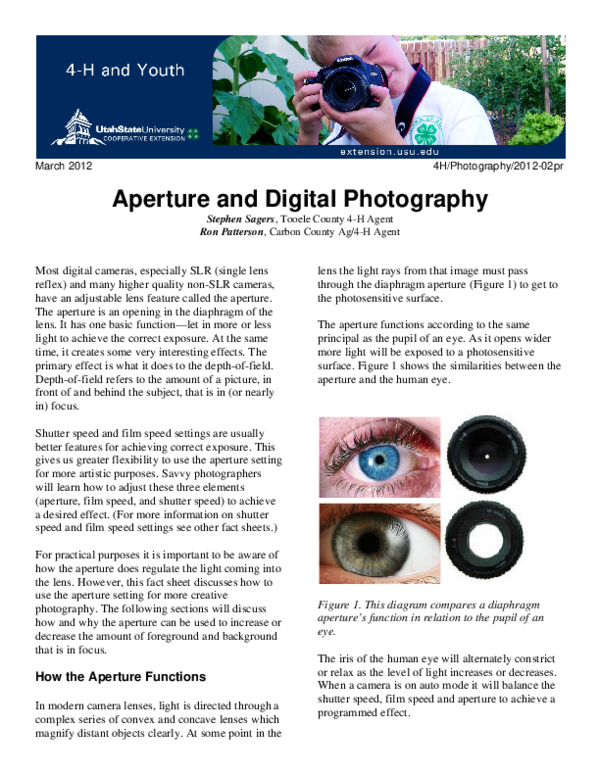 (PDF) Aperture and Digital Photography