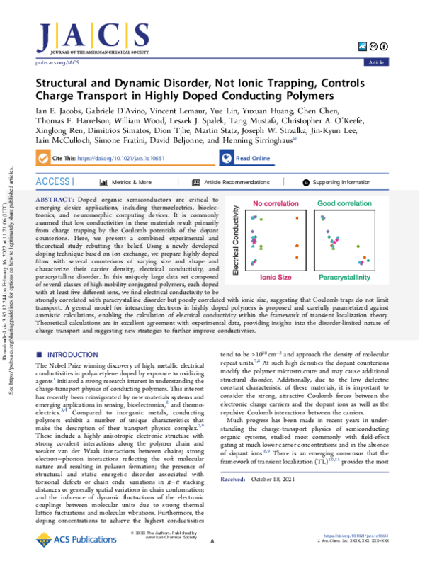 (PDF) Structural and Dynamic Disorder, Not Ionic Trapping, Controls ...