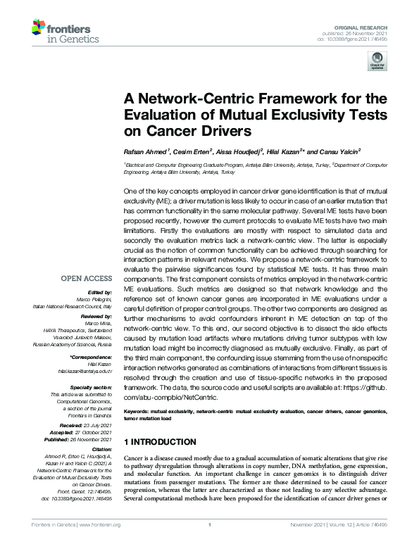 (PDF) A Network-Centric Framework for the Evaluation of Mutual ...