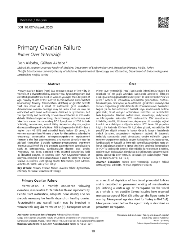 (PDF) Primary Ovarian Failure