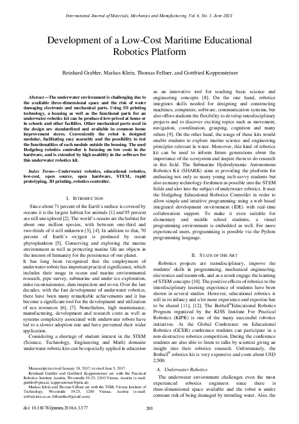 (PDF) A Low-Cost Educational Platform for Swarm Robotics