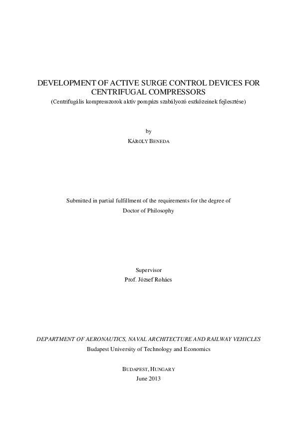 (PDF) Development of active surge control devices for centrifugal ...
