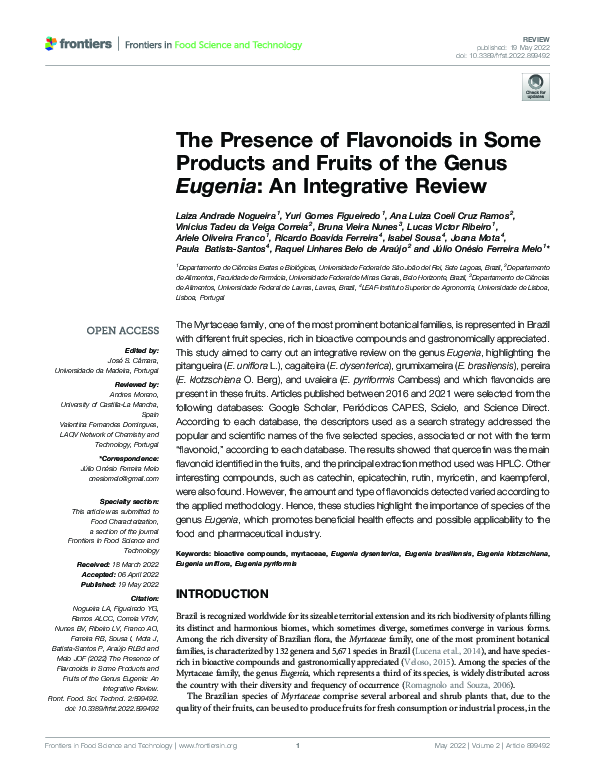 (PDF) The Presence of Flavonoids in Some Products and Fruits of the ...