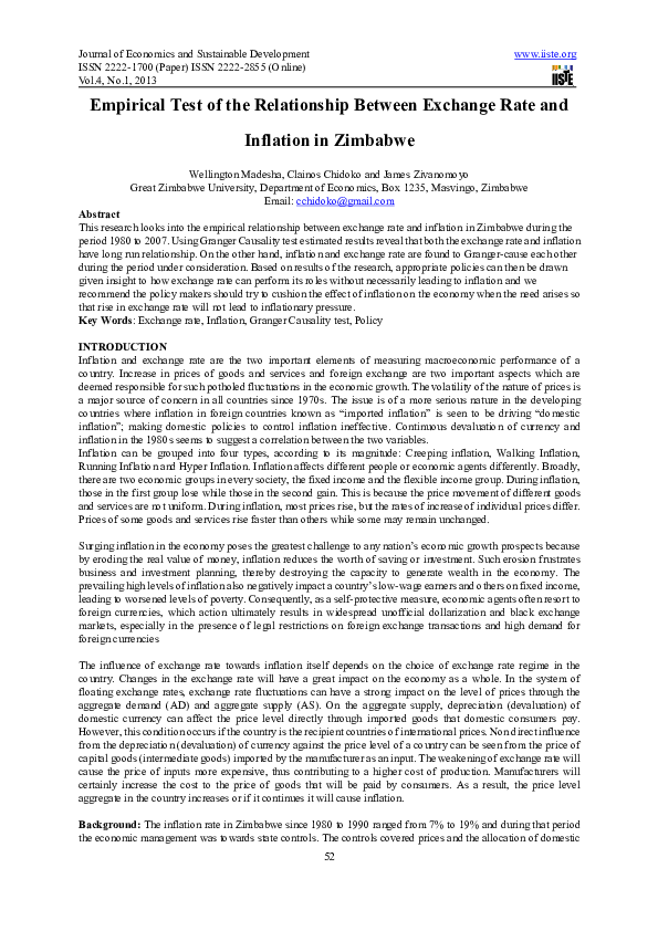 (PDF) Empirical Test of the Relationship Between Exchange Rate and ...