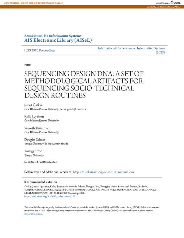 (PDF) Sequencing Design DNA: A Set of Methodological Artifacts for ...