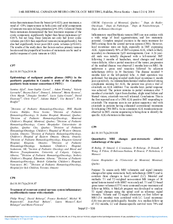 (PDF) Quantitative MRI changes post-stereotactic ablative radiotherapy ...