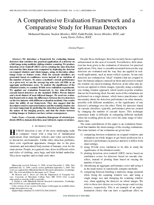 (PDF) A Comprehensive Evaluation Framework and a Comparative Study for ...