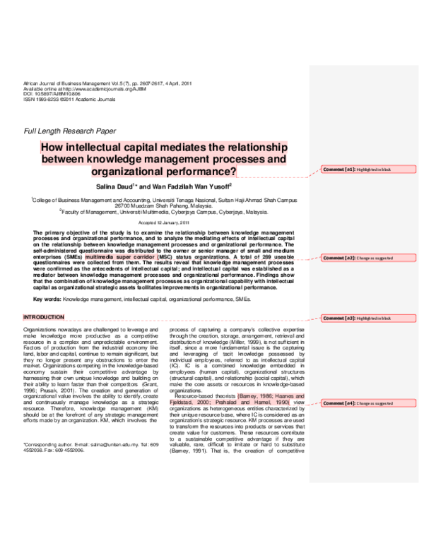 (PDF) How intellectual capital mediates the relationship between ...