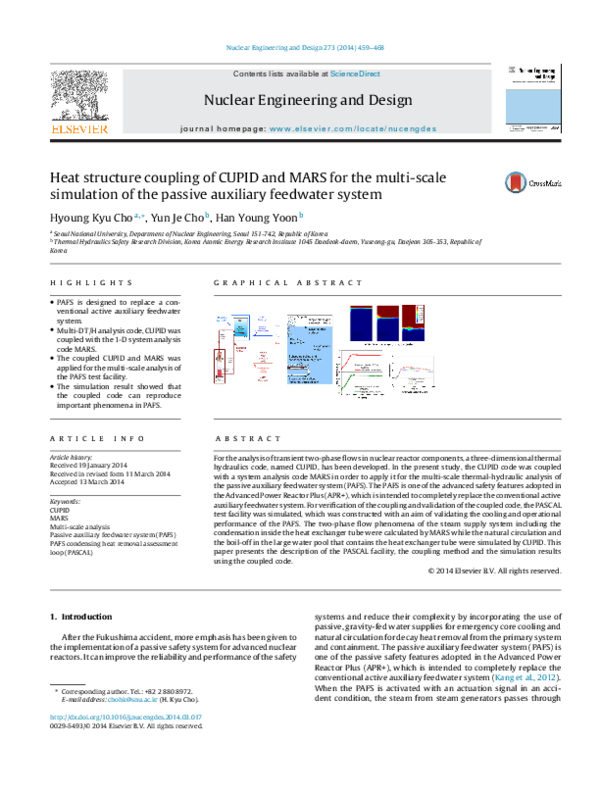 (PDF) Heat structure coupling of CUPID and MARS for the multi-scale ...