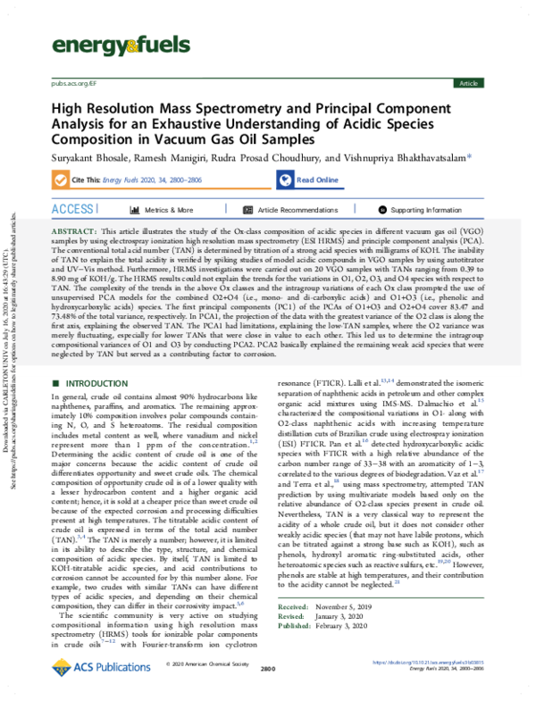 (PDF) High Resolution Mass Spectrometry and Principal Component ...